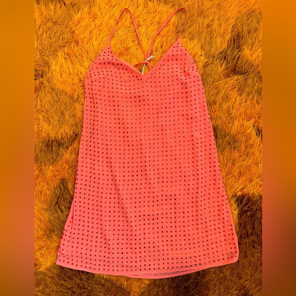 Marciano Designer GUESS Bejeweled Rhinestone Criss Cross Strappy Tank